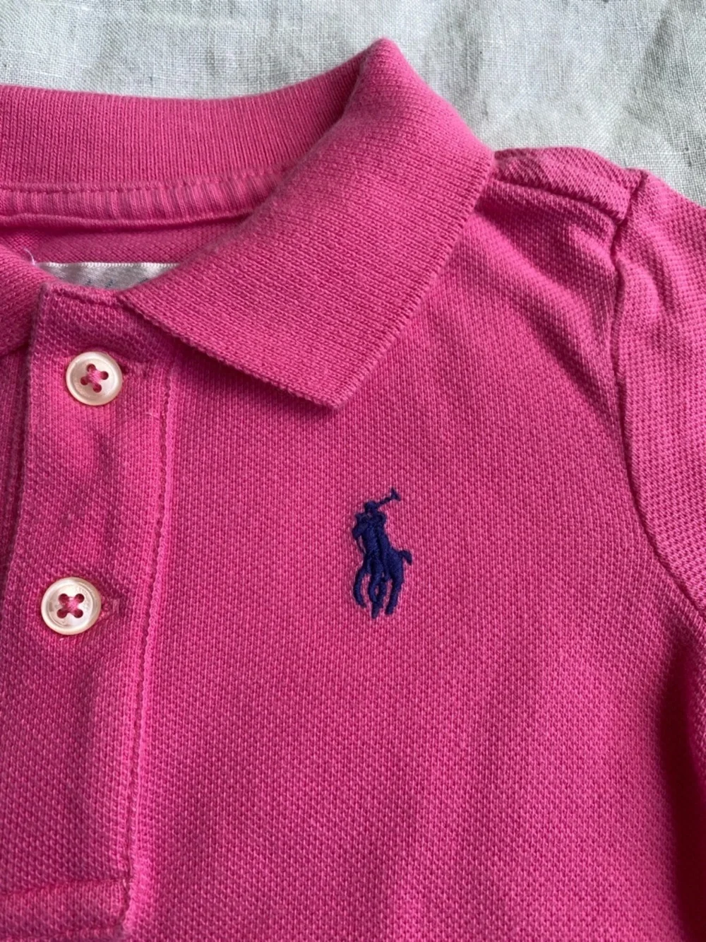 Ralph Lauren baby hot pink cotton short sleeve polo shirt